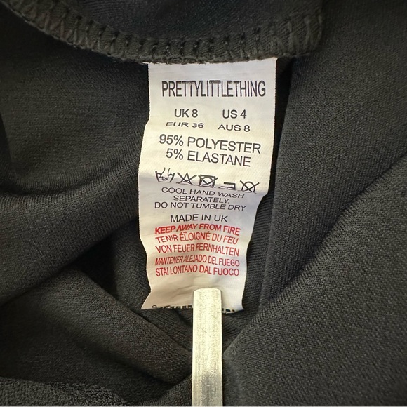 PrettyLittleThing Black Mini Dress Whimsigoth Fairy Milkmaid sz 4 - Picture 5 of 7